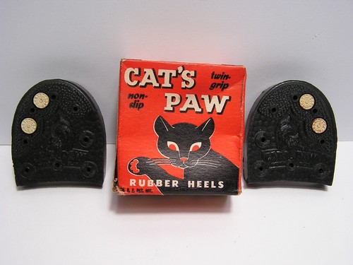 Vintage Cat's Paw Rubber Heels Advertising Box