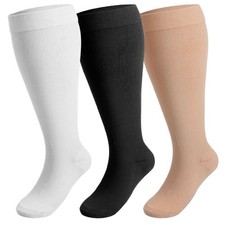 S-4XL Plus Size Compression Socks Calf Sleeve Men Women Extra Wide 20-30mmHg US