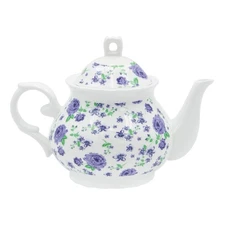 Lavender Field Floral Pattern Ceramic Teapot 32oz