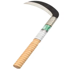 Steel Grass Sickle - Manganese Steel Blade/Hardwood Handle Hand Held Tool - P...