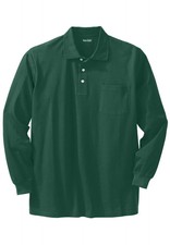 KingSize Men's Big  Tall Long-Sleeve Shrink-Less Cotton Polo Shirt