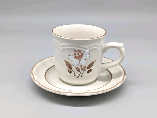 Vintage Cumberland Stoneware Mayblossom Coffee Tea Cup & Saucer Plate Set Of 2