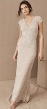 BHLDN Anthropologie Sanders Dress Beaded Maxi Dress Size 6