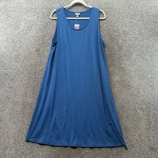 J Jill A-line Dress Women Large Lake Blue Sleeveless Stretch Minimalist Summer