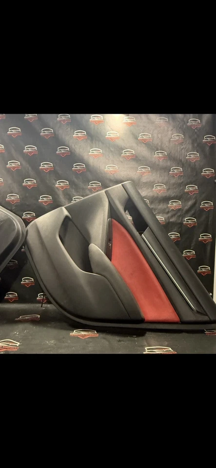 2018-20 Honda Accord Sport Oem Two Tone Red & Black Door Panels Set Of 4 - Image 4 of 4