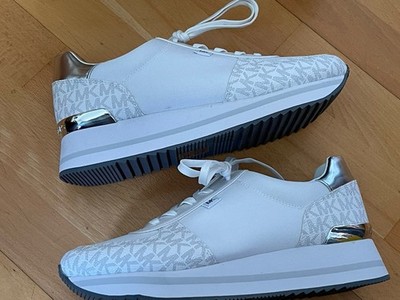 Michael Kors Monique Trainer Tech Canvas Weiß Gr.41 Gr.10 Neu Original Karton