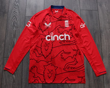CASTORE ENGLAND CRICKET SHIRT JERSEY SIZE MEDIUM MENS LONG SLEEVE ORIGINAL ADULT