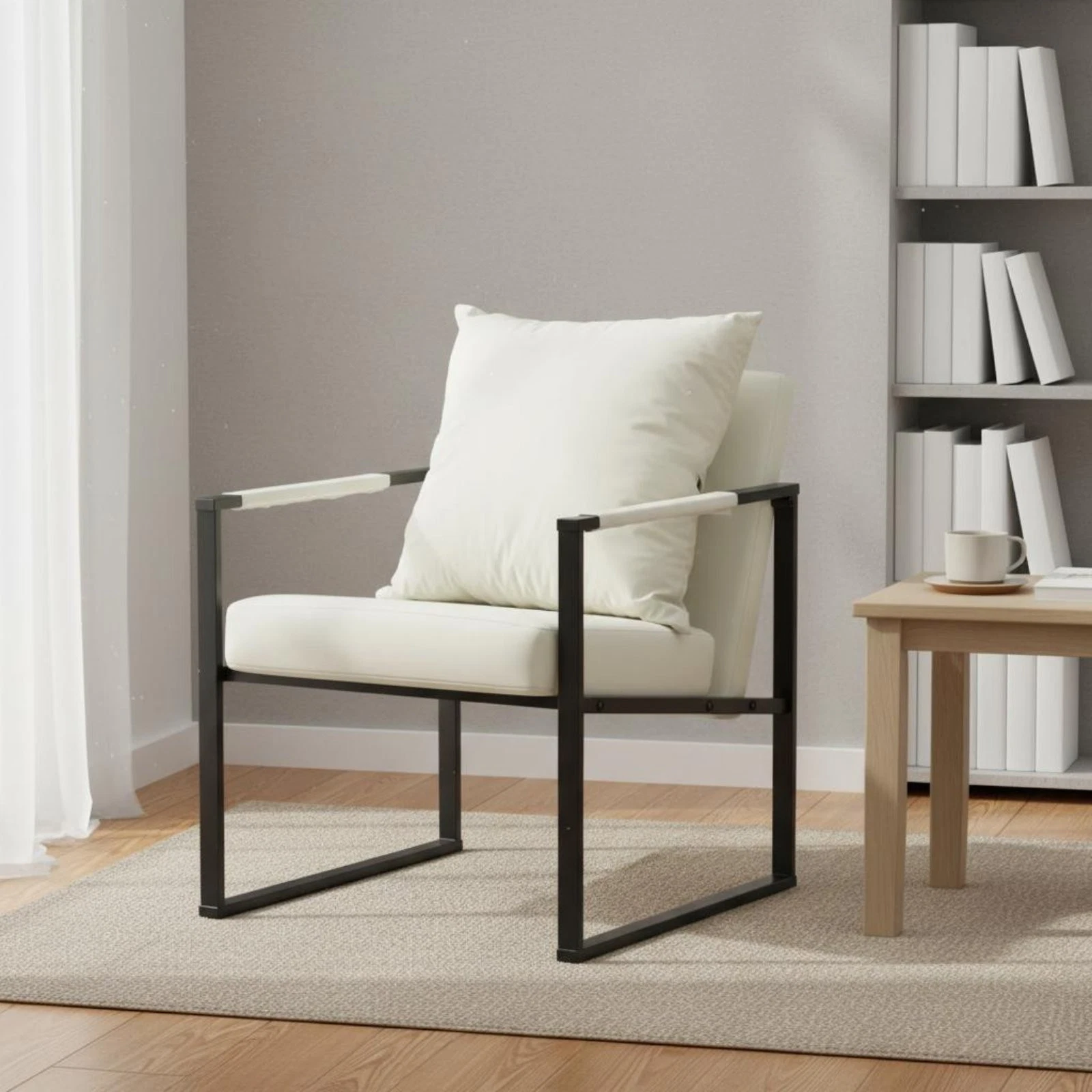 Modern Single Sofa Chair Light Luxury Metal Frame Armchair Nordic Design
Opens in a new window or ta