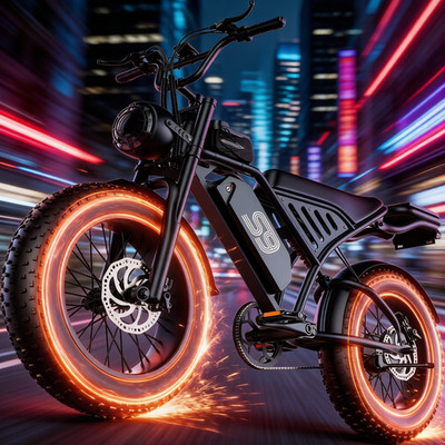 2500W Adult Electric Dirt Bike 33MPH 20'' Fat Tire 48V 20AH NFC Dual  Brake Ebike