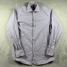 Boss Hugo Boss Dress Shirt Men s 15.5 33 Purple Blue Sharp Striped Button Up B