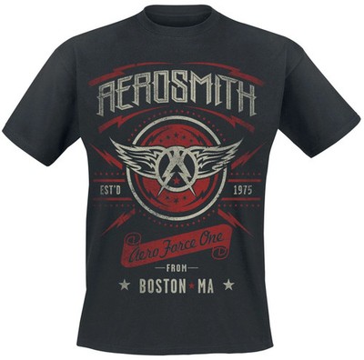 Aerosmith T-Shirt Herren Aero Force One schwarz Band-Merch, Bands 100% Baumwolle