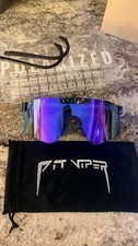 Pit Viper Shield Sunglasses Black Frame Multicolor Polarized Adjustable Lens