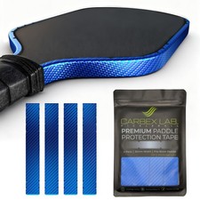 Pickleball Edge Guard Tape   Carbon Blue   30mm Width for 16mm Paddle   4-Pac...