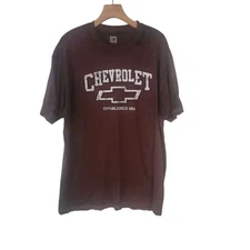 GM Chevrolet Official Licensed Logo T-Shirt Graphic Red Marled Mens Size XL 