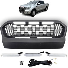 Waben Kühlergrill Performance Schwarz mit LED passt für Ford Ranger T7 16-19