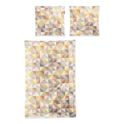 Irisette Mako Satin Bettwäsche Wave 8509-50 orange Dreiecke 135x200