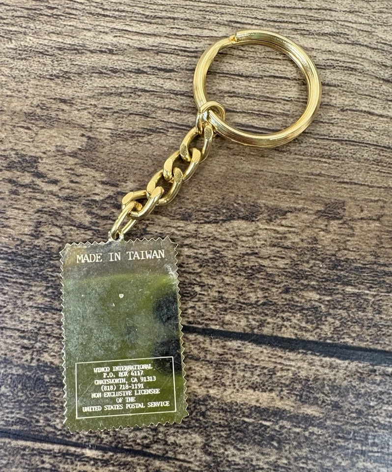 Vintage Winter Olympics 1988 Calgary Alberta 1.5” Metal Keychain Bronze Tone Ski - Image 2 of 4