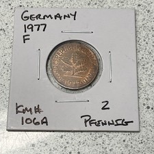 Coin Germany 2 Pfennig 1977 F