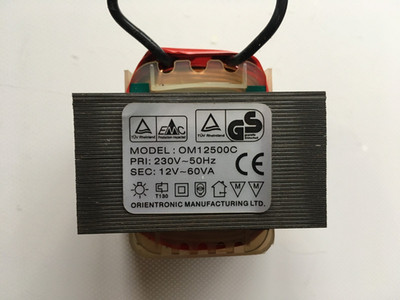 TÜV MODELL OM12500C 230VAC auf 12VAC Trafo