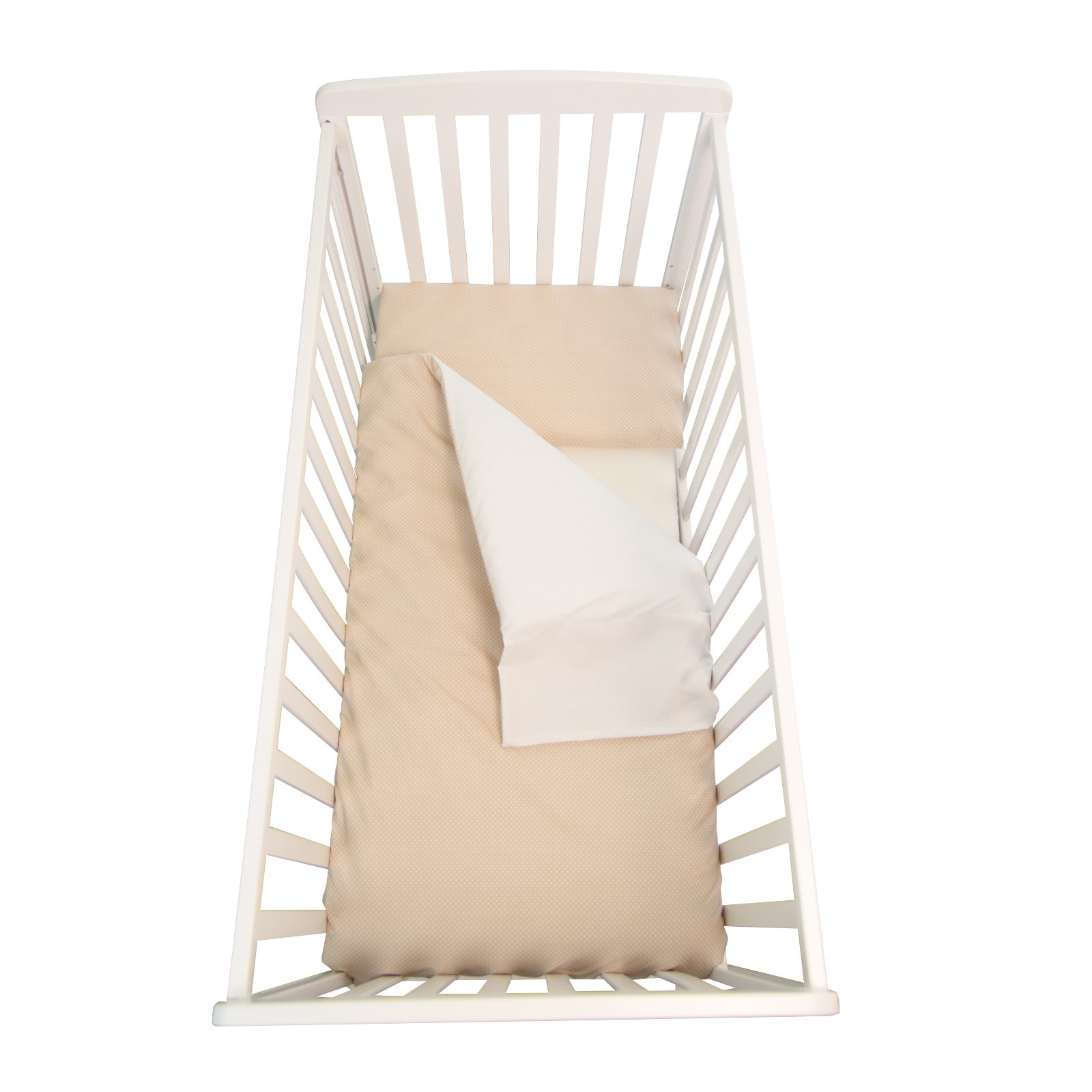 Corredo Completo Culla/Lettino Neonato NOCCIOLA POIS Cotone 100% Made In Italy foto 6