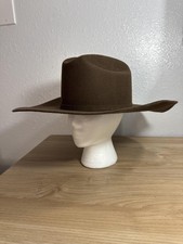 Ariat Hat Cowboy Mens Size 7 1/8 Brown 3X Premium Wool Wide Brim Western