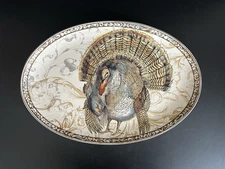 Pottery Barn ~ THANKSGIVING TURKEY PLATTER 16" x 11"  Decaled Bird NEW with TAG