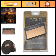 Gold Auto-Darkening Welding Lens, True Color Filter, Fits 2"x4.25" Hoods, Shade