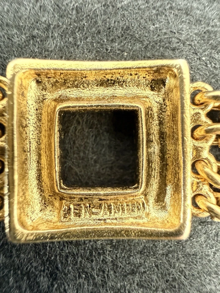 Ben-Amun Signed 24K Gold Plated Choker Necklace 12-15 1/2 Inches Long - Image 4 of 4