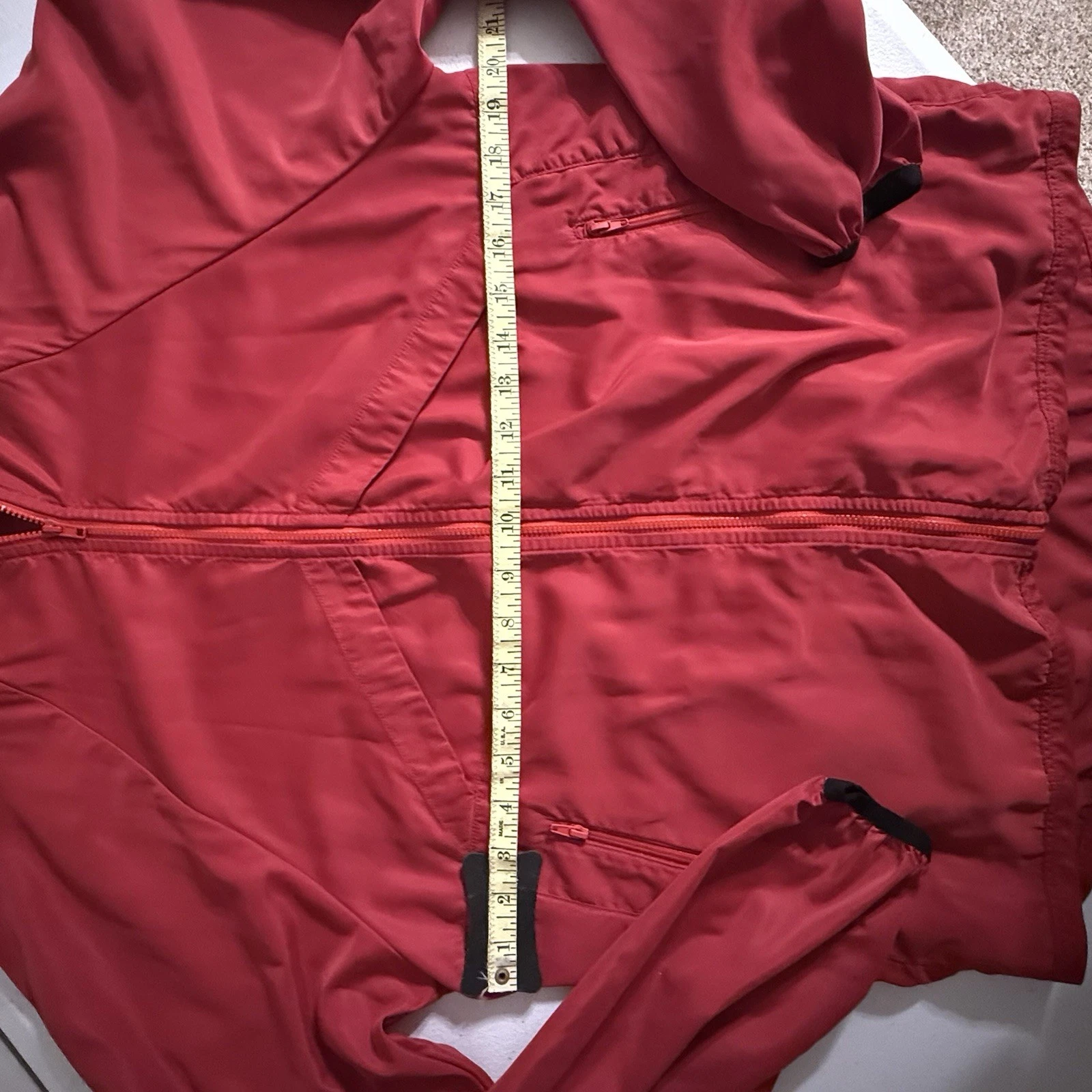 Bearded Goat Full Zip Up Jacket Red Size Small Lumbar Pocket Outdoor Hiking image 9