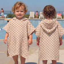 Muslin Hooded Beach Towel for Kids 0-3 Years Soft Muslin Bath Poncho for Baby Ab