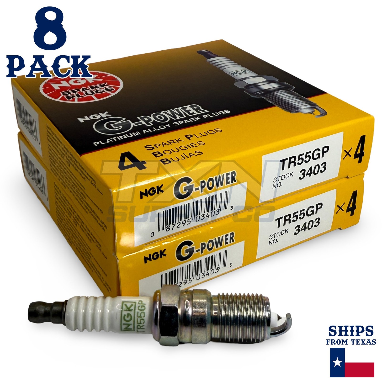 8 Pack NGK G-Power 3403 Spark Plugs TR55GP