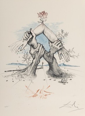 Salvador Dalí (1904-1989). Fünf Kontinente, 1966. A1-A4 Poster Kunst Malerei Mast