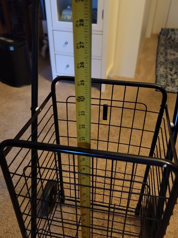 Folding Shopping Cart with Wheels Metal Utility Cart Grocery Cart Laundry 110lbs