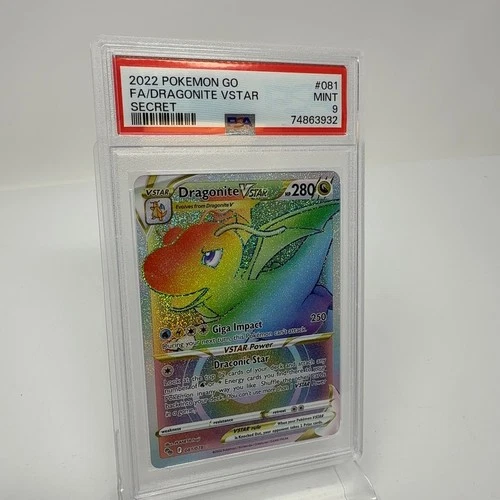 POKEMON 2022 GO DRAGONITE Full Art Vstar Secret Rare #081 PSA 9 Mint RARE 2