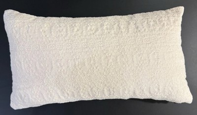 PIER 1 IMPORTS Ivory Cream Downy Soft and Textured Throw Pillow Rectangle Lumbar