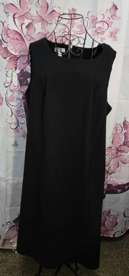 Vestido Dressbarn Feminino Preto Sem Mangas Tamanho 18 Zíper Traseiro Ótima Peça Base - Imagem 2 de 4