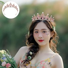 Branch Pearl Crown Ladies Party Tiara Rhinestone Hair Barrettes Crystal