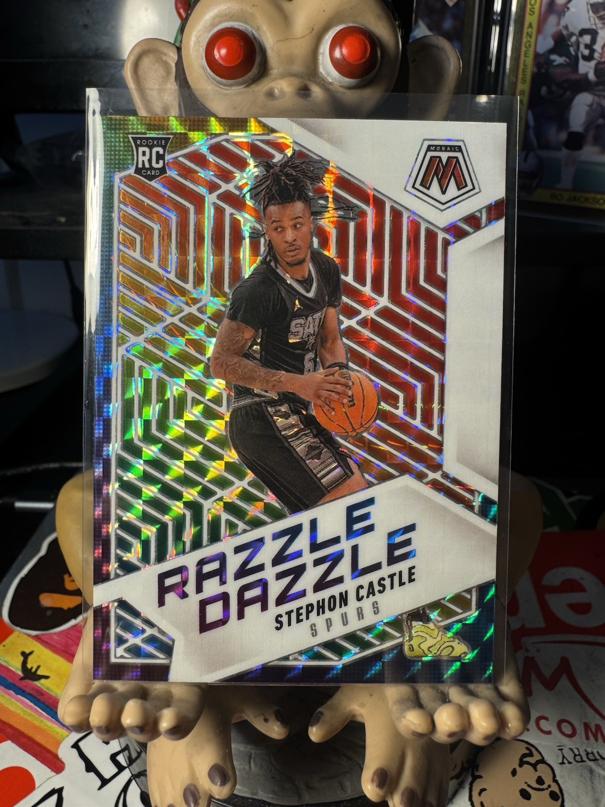 2024-25 Mosaic Stephon Castle Razzle Dazzle RC Rookie #13 Spurs