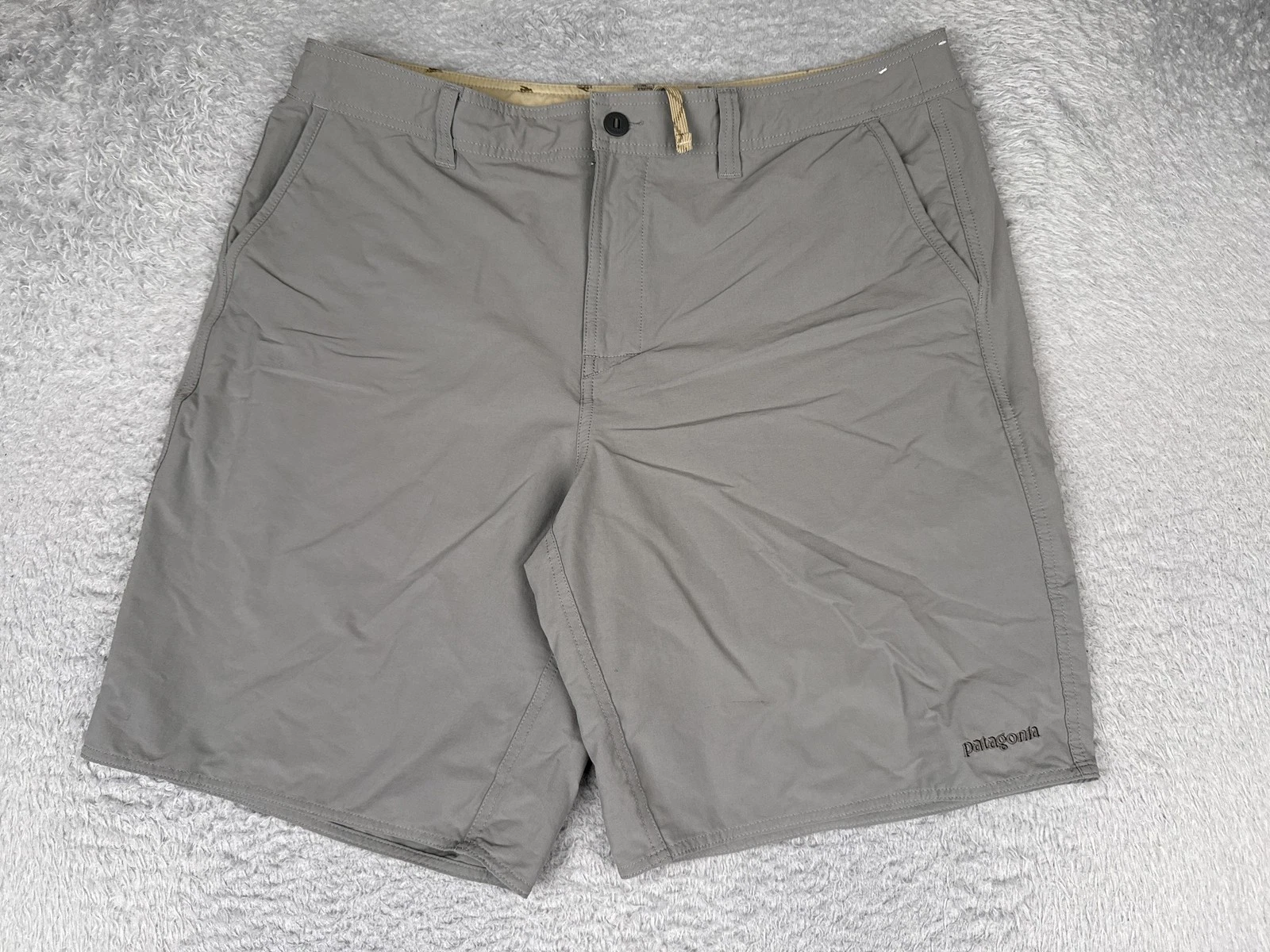 Patagonia Shorts Mens 38 Gray Nylon Microfiber Chino 10 Inseam Lined Quick Dry