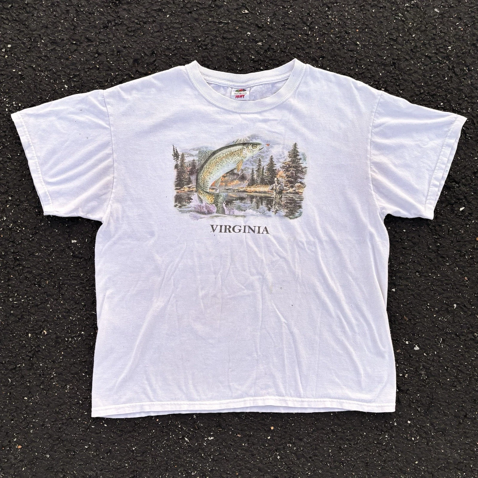 90s Virginia Fishing Shirt Mens Large