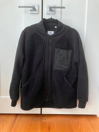 White Mountaineering x Uniqlo Sherpa Fleece Jacket, Black, Size S (Asian Sizing)