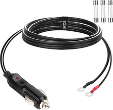 Heavy-Duty 14AWG 20A Male Plug Cigarette Lighter Adapter Power Supply Cord with