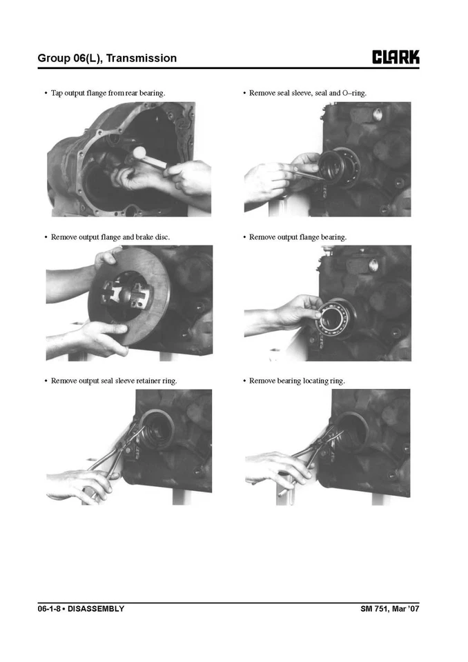 MANUAL DE REPARACIÓN DE SERVICIO TÉCNICO CARRETILLA ELEVADORA DIESEL C60 80D SE ADAPTA A CLARK 60-75L SM751 Foto 3 de 4