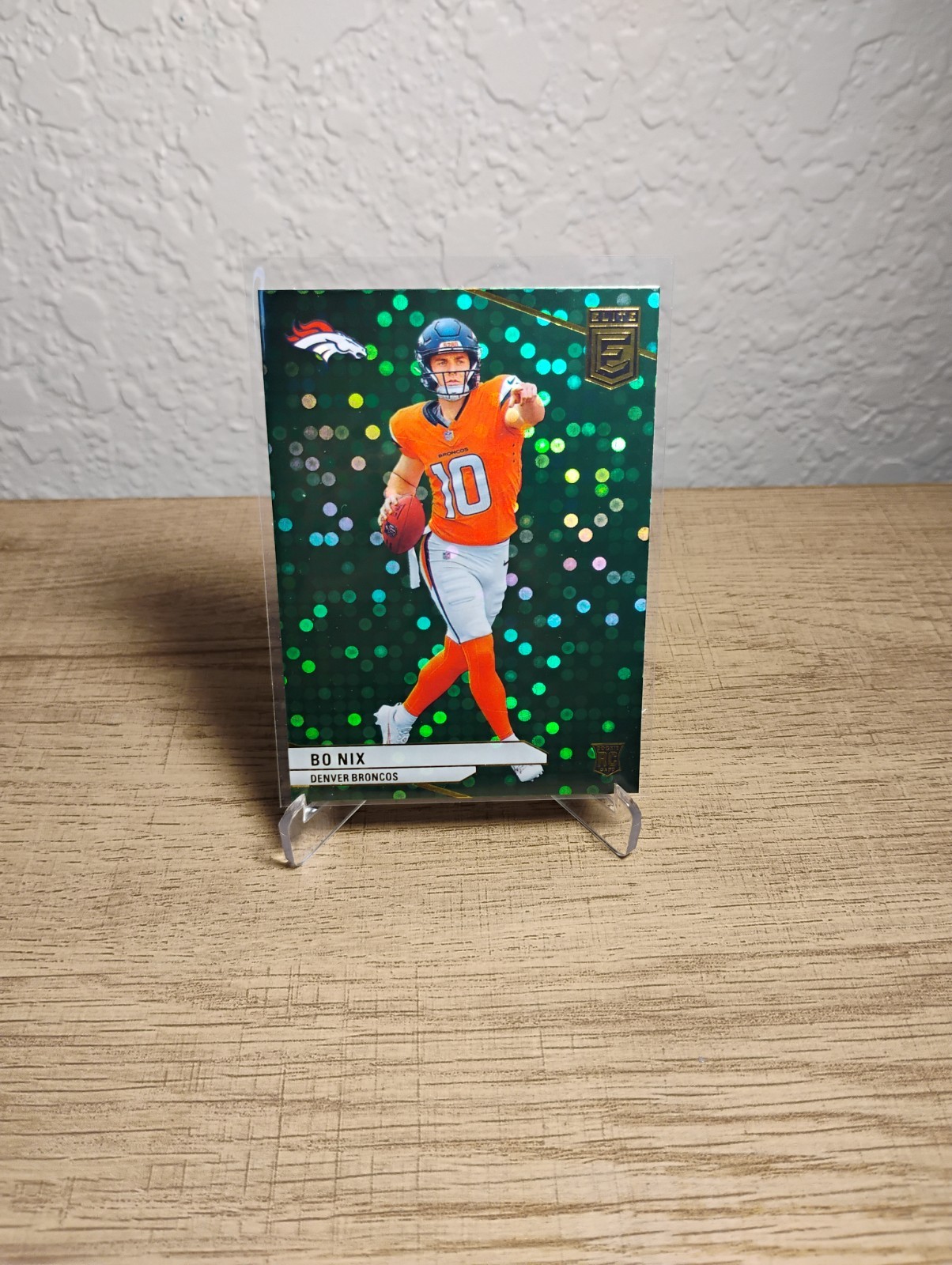 2024 Panini Donruss Elite Rookies Bo Nix #175 Green Disco (RC) Denver Broncos