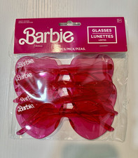 Barbie 4-Pack Heart Style Pink Sunglasses Lightweight Plastic Frames/Lenses