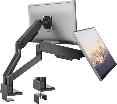 monTEK Monitorhalterung 2 Monitore 17-35 Zoll VESA 75/100 Schwarz