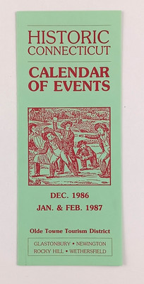 1986 Connecticut Olde Towne Tourism Calendar of Events CT VTG  Travel Brochure