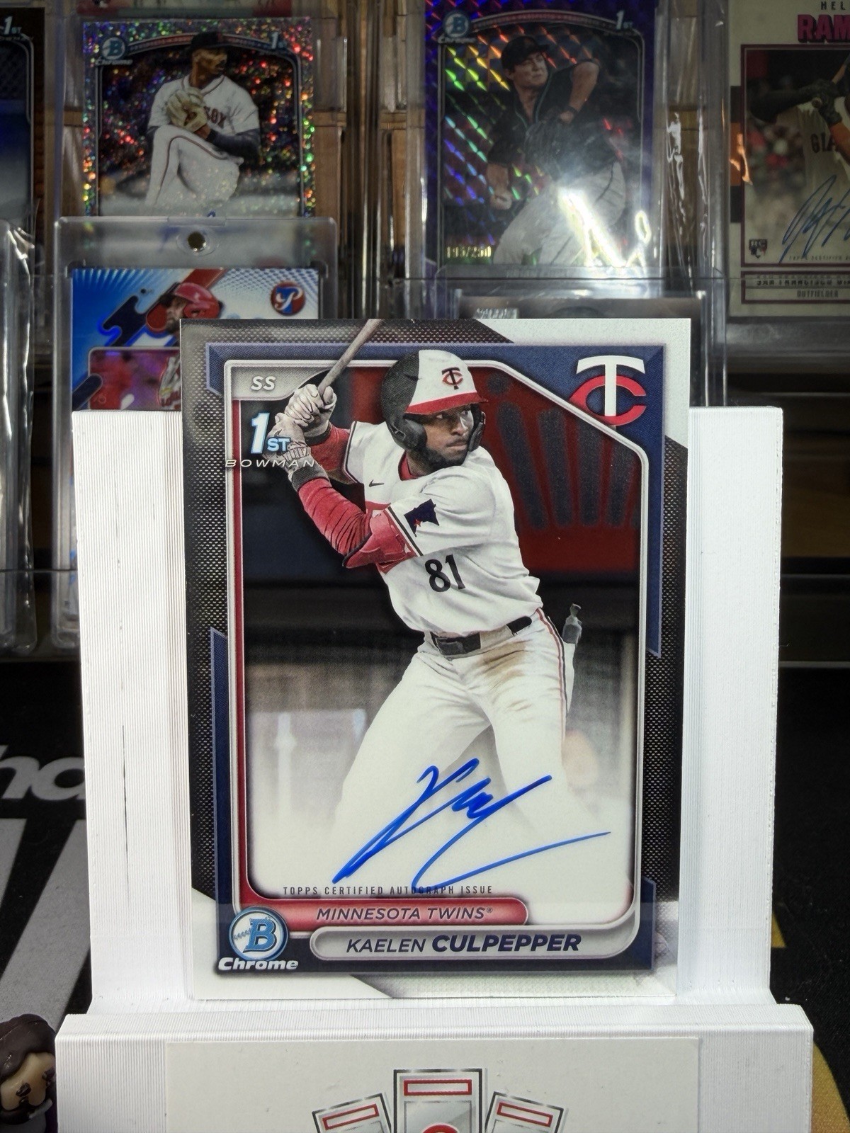 Kaelen Culpepper 1st 2024 Bowman Draft Chrome Auto #CPA-KC Minnesota Twins