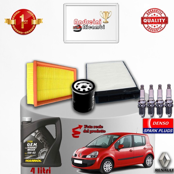 Inspektionskit Filter ÖL Kerzen Renault Modus 1.2 16V 55KW 75CV Von 2004->-image