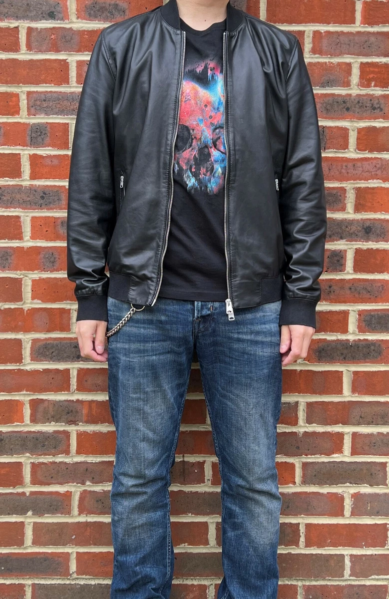 All saints mower leather cheap jacket
